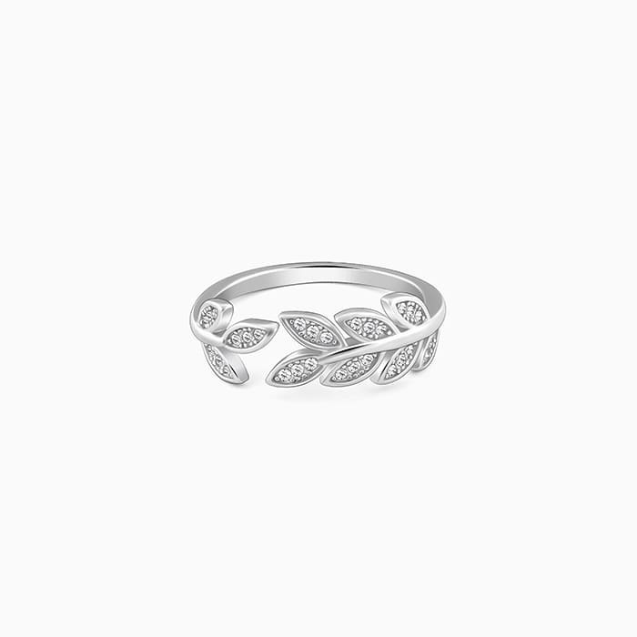 Bague feuille en argent et zircon Anushka Sharma